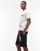 No Problemo No Problemo cotton rich sweat shorts with NYP logo and raw hem in black - 3