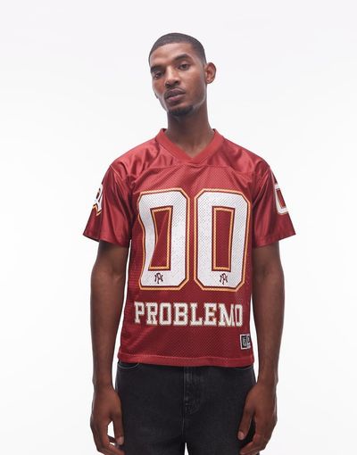 No Problemo No Problemo large motif sports jersey in red