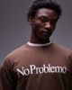 No Problemo No Problemo logo cotton sweatshirt in chocolate brown - 4