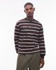 No Problemo No Problemo logo long sleeve cotton t-shirt in brown stripes - 1