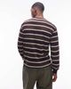 No Problemo No Problemo logo long sleeve cotton t-shirt in brown stripes - 3