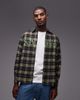 No Problemo No Problemo long sleeve cotton shirt with logo in green plaid - 1