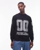 No Problemo No Problemo long sleeve large motif cotton athletic t-shirt in black - 1