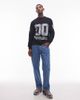No Problemo No Problemo long sleeve large motif cotton athletic t-shirt in black - 2
