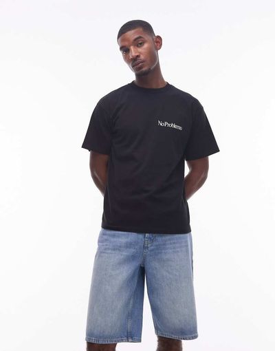 No Problemo No Problemo mini logo cotton t-shirt in black