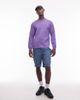 No Problemo No Problemo mini logo long sleeve cotton t-shirt with back print in lilac-Purple - 2