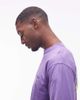 No Problemo No Problemo mini logo long sleeve cotton t-shirt with back print in lilac-Purple - 4