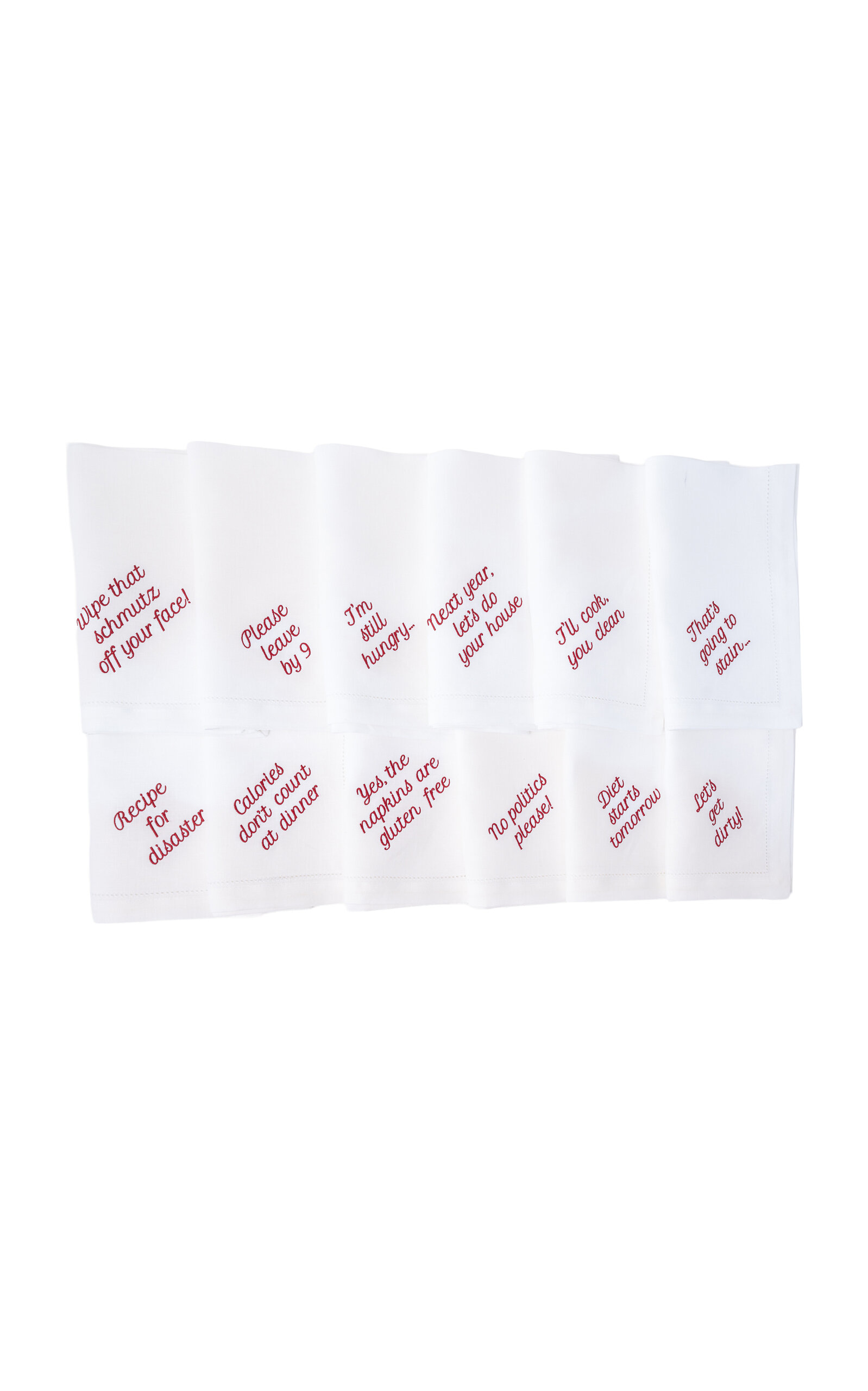 No Reservations No Reservations Mixed Messages Dinner Napkin Set Red