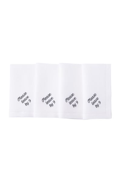 No Reservations No Reservations Please Leave by 9 Dinner Napkin Set Black
