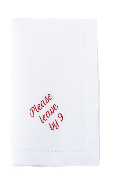 No Reservations No Reservations Please Leave by 9 Dinner Napkin Set Red