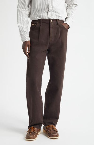 Noah Noah Brushed Back Pleated Organic Cotton Jeans