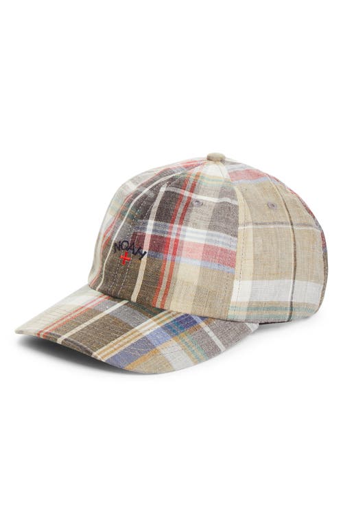 Noah Noah Plaid Wool & Linen Baseball Cap 