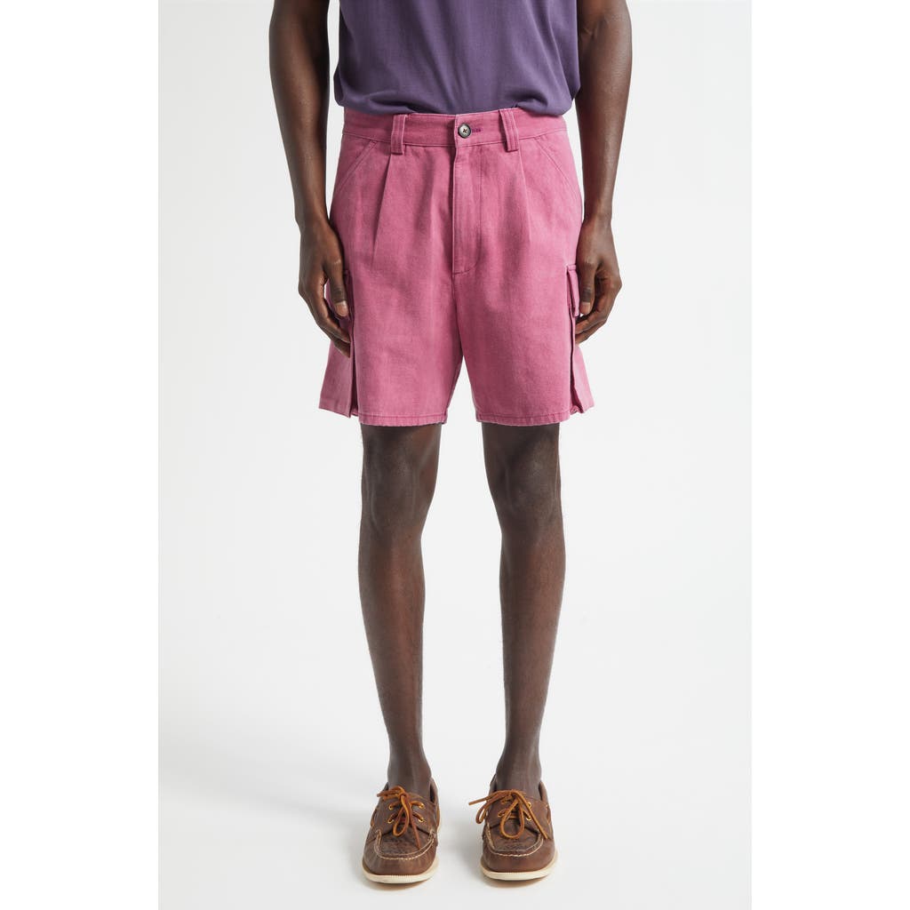 Noah Noah Pleated Organic Cotton Canvas Cargo Shorts