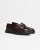 Noak Noak made in Portugal fringe loafers in brown leather with gold hardware - 4
