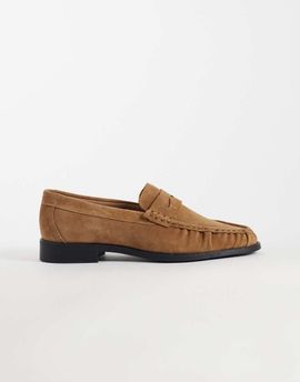 Noak Noak made in Portugal loafers with ruched apron in tan suede-Brown