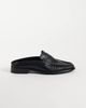 Noak NOAK made in Portugal mule loafers with gold-tone snaffle and ruching in black leather - 1