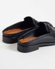Noak NOAK made in Portugal mule loafers with gold-tone snaffle and ruching in black leather - 3
