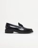 Noak Noak made in Portugal penny loafers in black leather with contrast stitch and gold hardware - 2