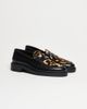 Noak Noak made in Portugal penny loafers in black leather with cow hair vamp in leopard print - 4