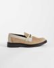 Noak NOAK made In Portugal penny loafers with branded snaffle in stone suede-Neutral - 1