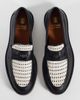 Noak NOAK made In Portugal penny loafers with coin detail and raffia apron in black leather - 1