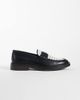 Noak NOAK made In Portugal penny loafers with coin detail and raffia apron in black leather - 4