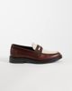 Noak NOAK made In Portugal penny loafers with coin detail in brown and cream leather - 2