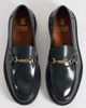 Noak NOAK made In Portugal penny loafers with gold snaffle in bottle green leather - 2