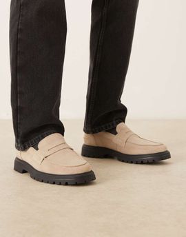 Noak NOAK made in Portugal tassel loafers in stone suede-Neutral