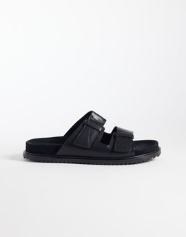 Noak Noak made in Portugal two strap sandals in black leather