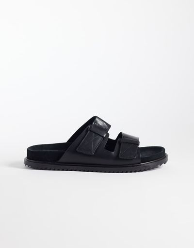 Noak Noak made in Portugal two strap sandals in black leather