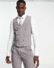Noak Noak 'Tower Hill' skinny suit vest in gray worsted wool blend with stretch - 1