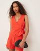 Nobody's Child Nobody's Child Aria wrap tailored linen mix vest in red - part of a set - 1