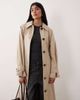 Nobody's Child Nobody's Child cape back tie belt fluid trench coat in stone-Neutral - 4