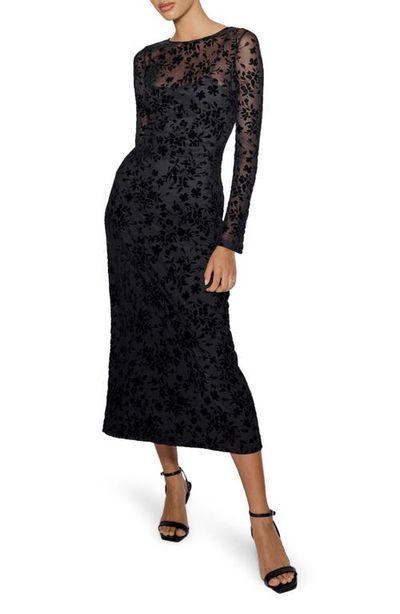 open lace back dress Charlie Blue Printed Midi Dress main image 1