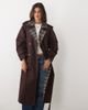 Nobody's Child Nobody's Child cotton belted trench coat contrast check lining in chocolate-Brown - 1