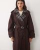 Nobody's Child Nobody's Child cotton belted trench coat contrast check lining in chocolate-Brown - 2