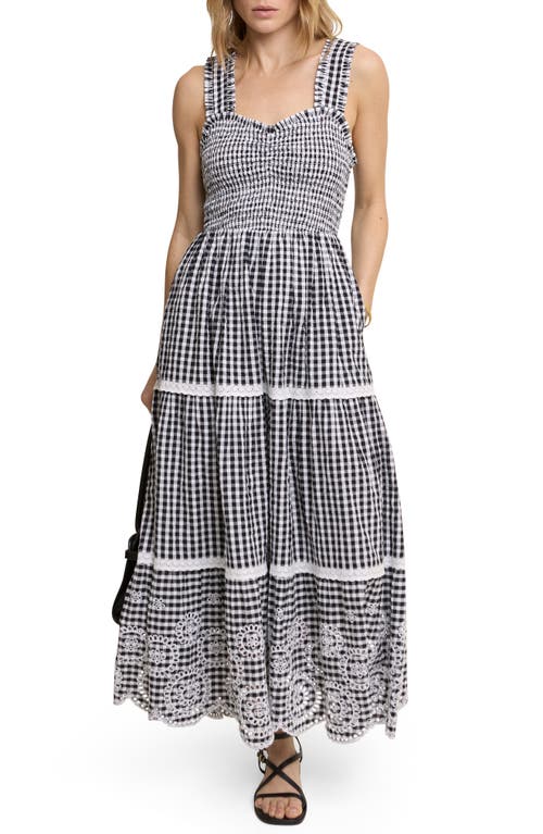 Nobody's Child Nobody's Child Darla Check Lace Sleeveless Maxi Dress