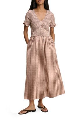 Nobody's Child Nobody's Child Eliza Smocked Gingham Maxi Dress