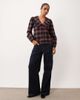Nobody's Child Nobody's Child Emmie cotton oversized frill trim collar button front blouse in red check-Multi - 1