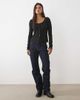 Nobody's Child Nobody's Child Erin pointelle round neck lace detail cardigan in black - 2