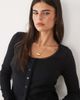 Nobody's Child Nobody's Child Erin pointelle round neck lace detail cardigan in black - 3