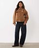 Nobody's Child Nobody's Child felt tie scarf detail drop shoulder coat in camel-Neutral - 3