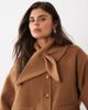 Nobody's Child Nobody's Child felt tie scarf detail drop shoulder coat in camel-Neutral - 4