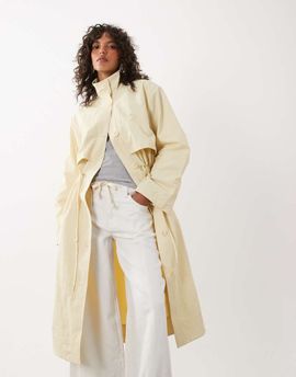 Nobody's Child Nobody's Child funnel neck longline drawstring parka jacket in yellow