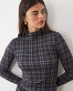 Nobody's Child Nobody's Child high neck long sleeve top in blue plaid - 3