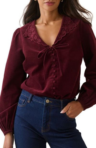 Nobody's Child Nobody's Child Isla Embroidered Cord Top 