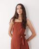 Nobody's Child Nobody's Child Kourtney linen blend wrap front cami midi dress in brown - 2