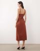 Nobody's Child Nobody's Child Kourtney linen blend wrap front cami midi dress in brown - 4