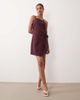 Nobody's Child Nobody's Child Kourtney wrap front tie detail mini dress deep purple - 3